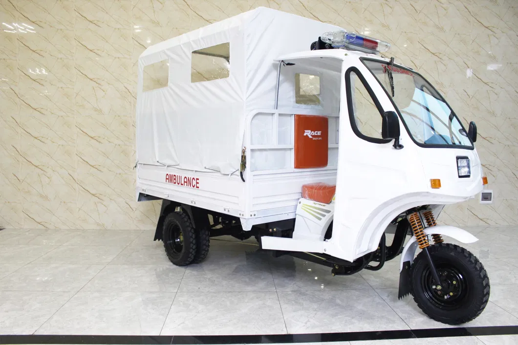 Costom Passenger Petrol Tricycle Ambulance CNG Auto Rickshaw 200cc 3 Wheelers Tricycle for Afghanistan